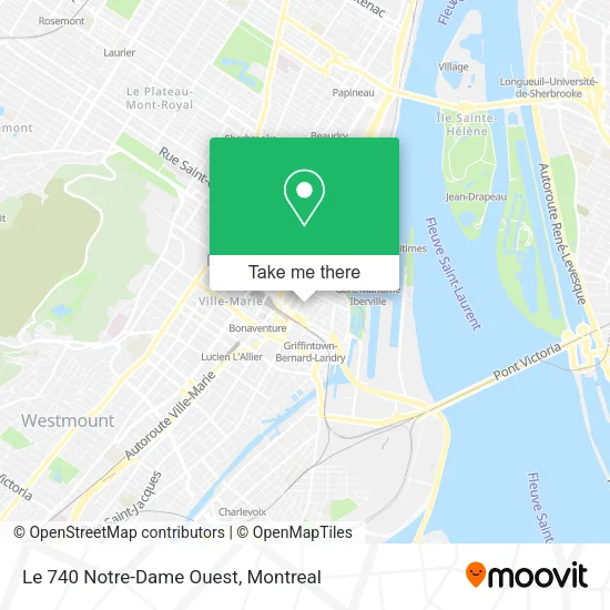 Le 740 Notre-Dame Ouest map