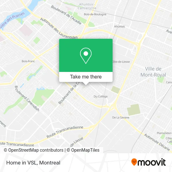Home in VSL map