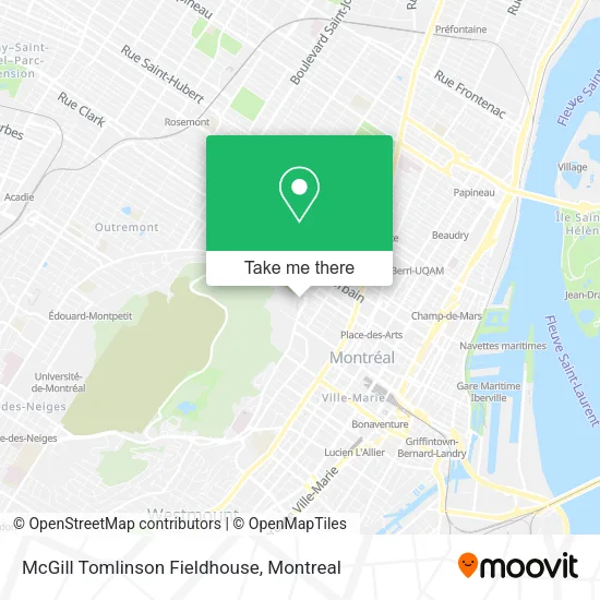 McGill Tomlinson Fieldhouse map