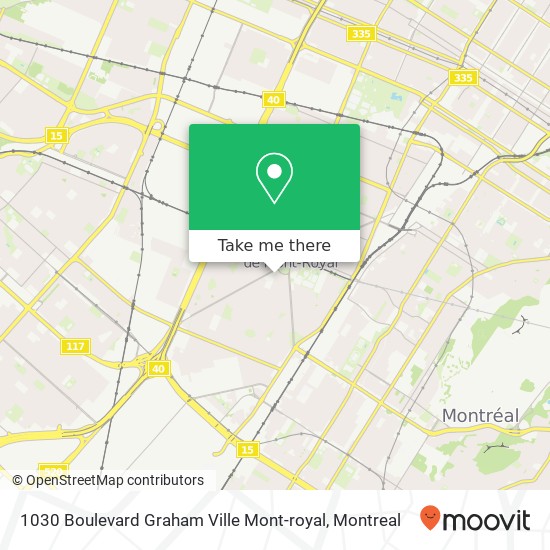 1030 Boulevard Graham Ville Mont-royal map