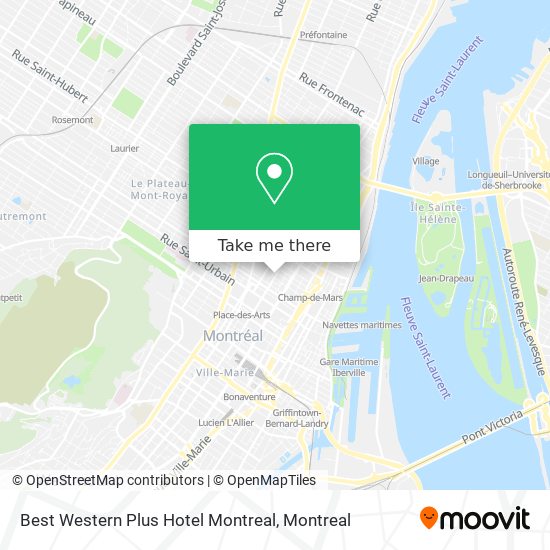 Best Western Plus Hotel Montreal map