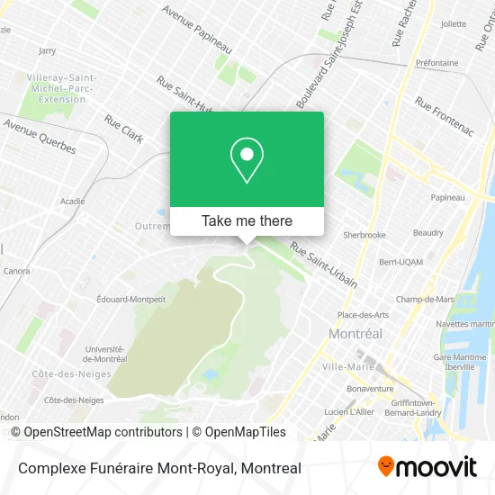 Complexe Funéraire Mont-Royal map