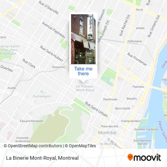 La Binerie Mont-Royal map