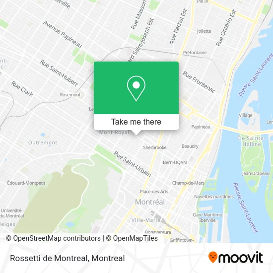 Rossetti de Montreal map