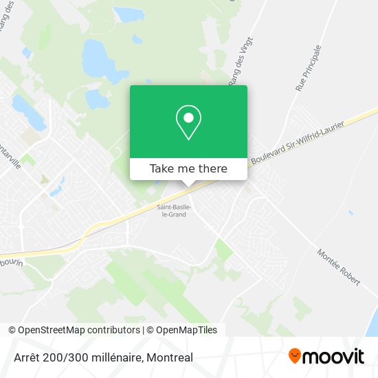 Arrêt 200/300 millénaire map