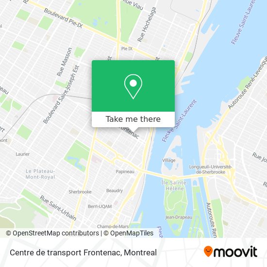 Centre de transport Frontenac map