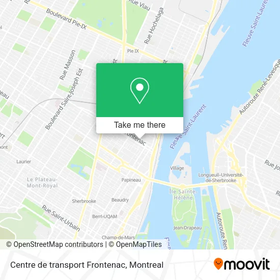Centre de transport Frontenac map