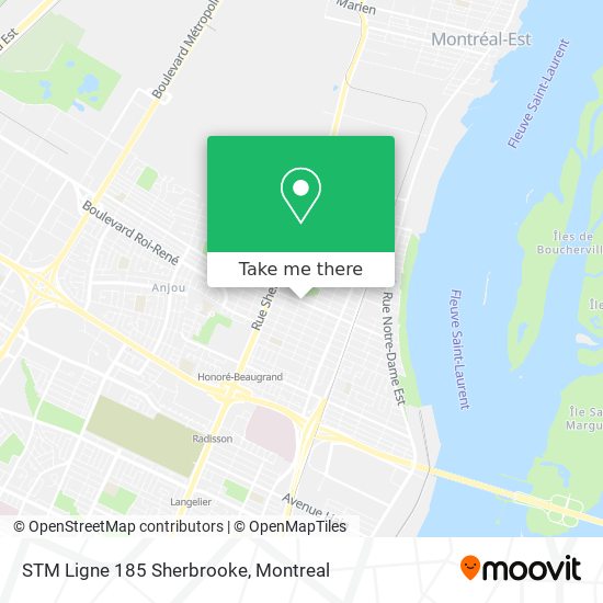 STM Ligne 185 Sherbrooke map