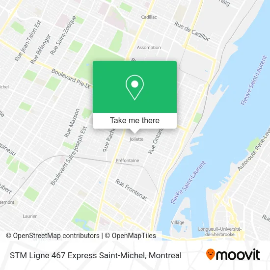 STM Ligne 467 Express Saint-Michel map