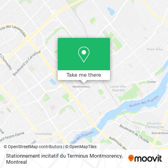 Stationnement incitatif du Terminus Montmorency map