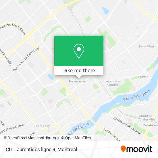 CIT Laurentides ligne 9 map