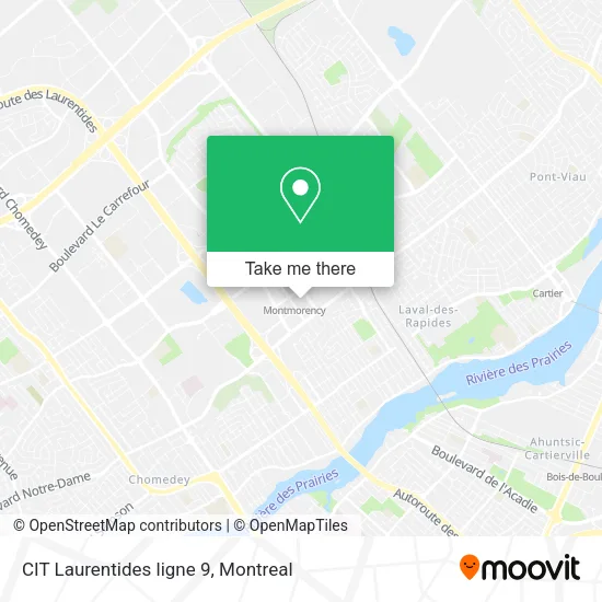 CIT Laurentides ligne 9 map
