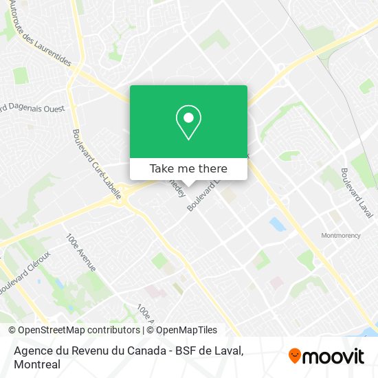 Agence du Revenu du Canada - BSF de Laval map