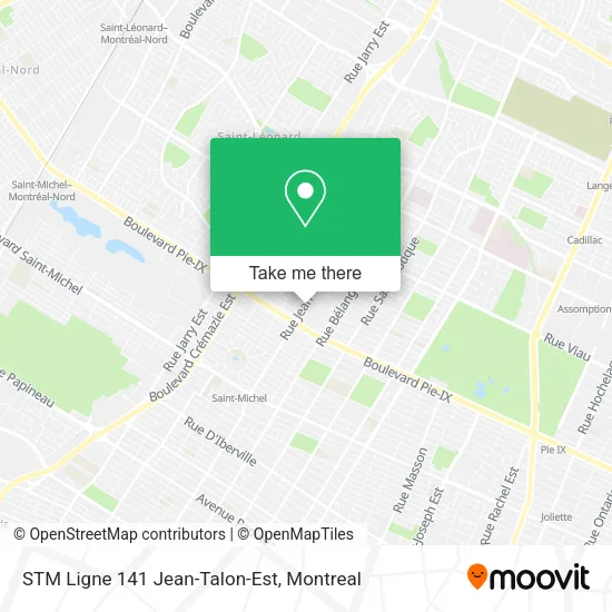 STM Ligne 141 Jean-Talon-Est map