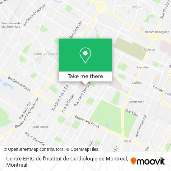 Centre ÉPIC de l'Institut de Cardiologie de Montréal map