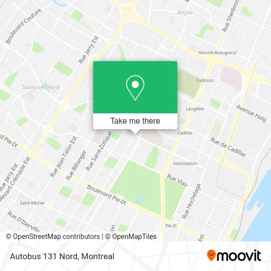 Autobus 131 Nord map