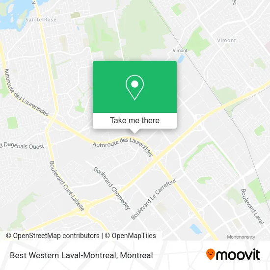 Best Western Laval-Montreal map