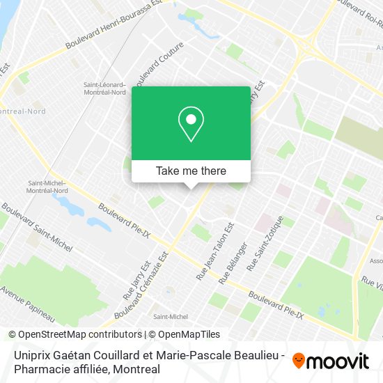 Uniprix Gaétan Couillard et Marie-Pascale Beaulieu - Pharmacie affiliée map