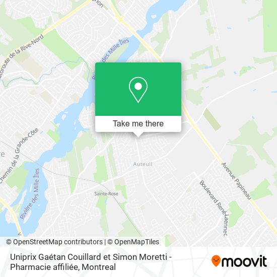 Uniprix Gaétan Couillard et Simon Moretti - Pharmacie affiliée map