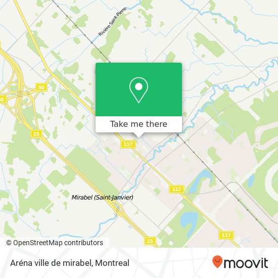 Aréna ville de mirabel map