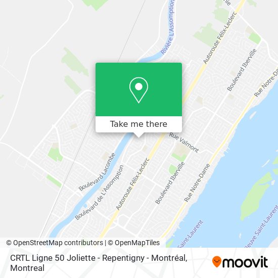 CRTL Ligne 50 Joliette - Repentigny - Montréal map