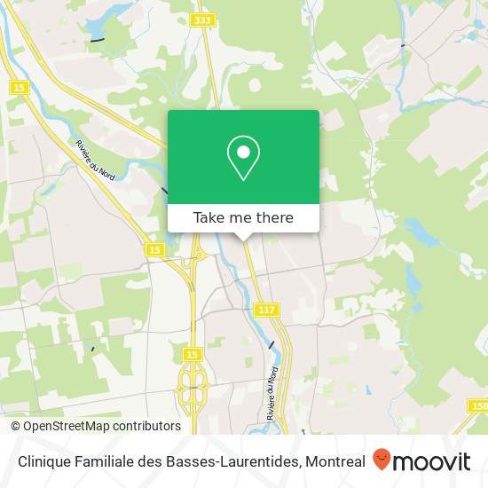 Clinique Familiale des Basses-Laurentides map