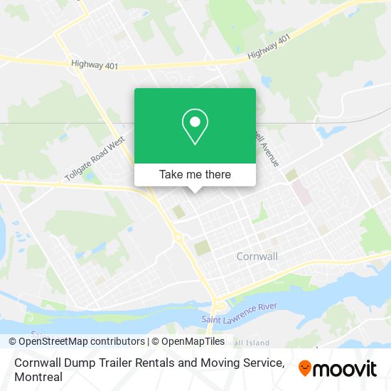 Cornwall Dump Trailer Rentals and Moving Service map