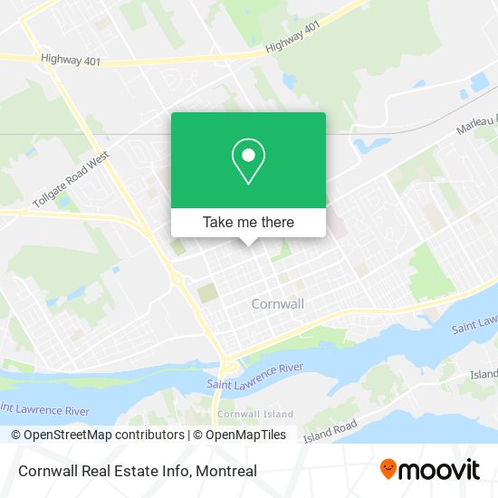 Cornwall Real Estate Info map