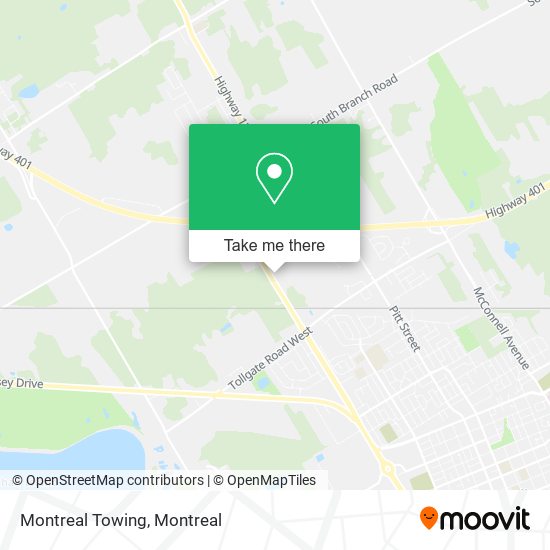 Montreal Towing map