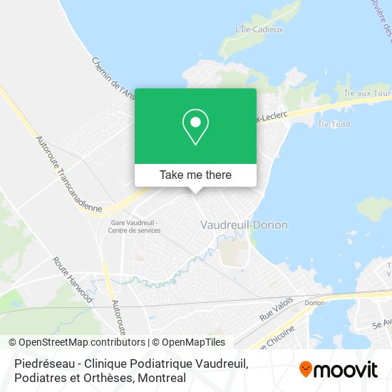 Piedréseau - Clinique Podiatrique Vaudreuil, Podiatres et Orthèses map