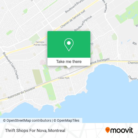 Thrift Shops For Nova map