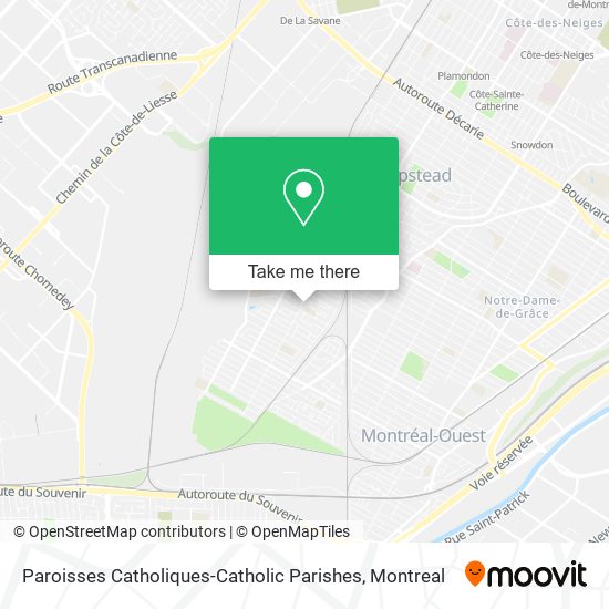 Paroisses Catholiques-Catholic Parishes map