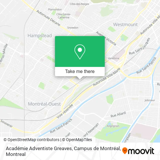 Académie Adventiste Greaves, Campus de Montréal map