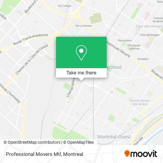 Professional Movers Mtl map