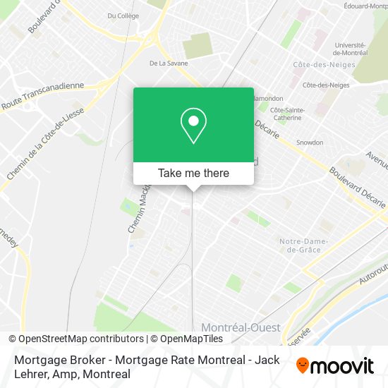Mortgage Broker - Mortgage Rate Montreal - Jack Lehrer, Amp map