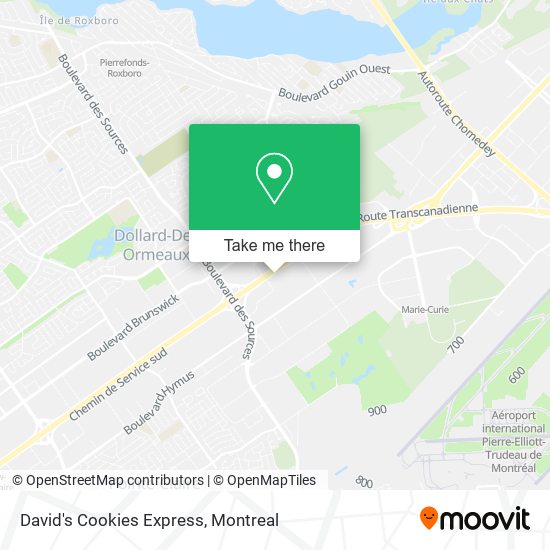 David's Cookies Express map