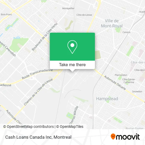 Cash Loans Canada Inc map