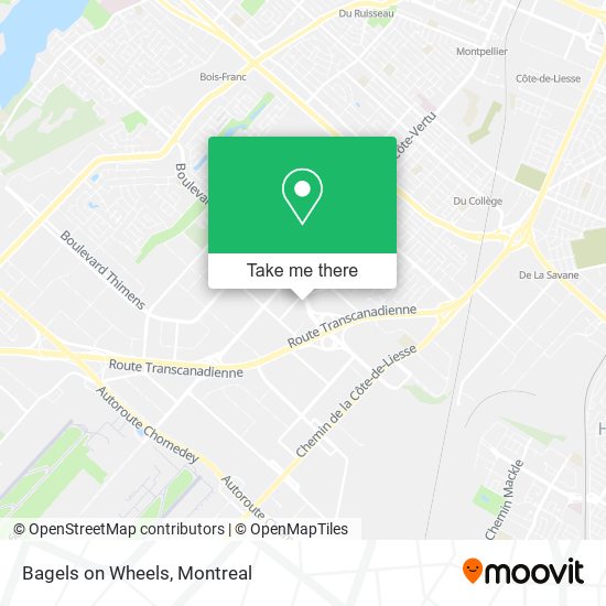 Bagels on Wheels map