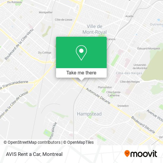 AVIS Rent a Car map