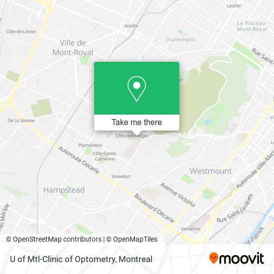 U of Mtl-Clinic of Optometry map