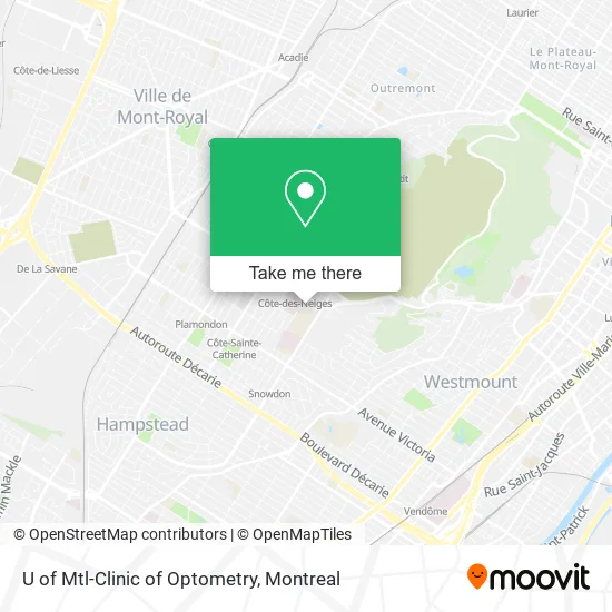 U of Mtl-Clinic of Optometry map