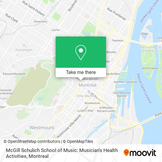 McGill Schulich School of Music: Musician's Health Activities map