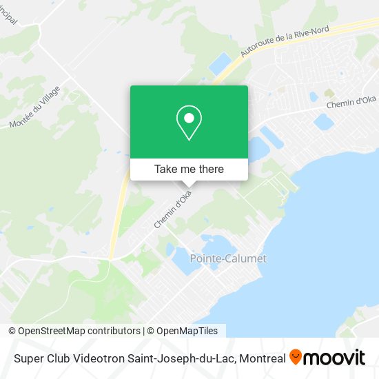 Super Club Videotron Saint-Joseph-du-Lac map