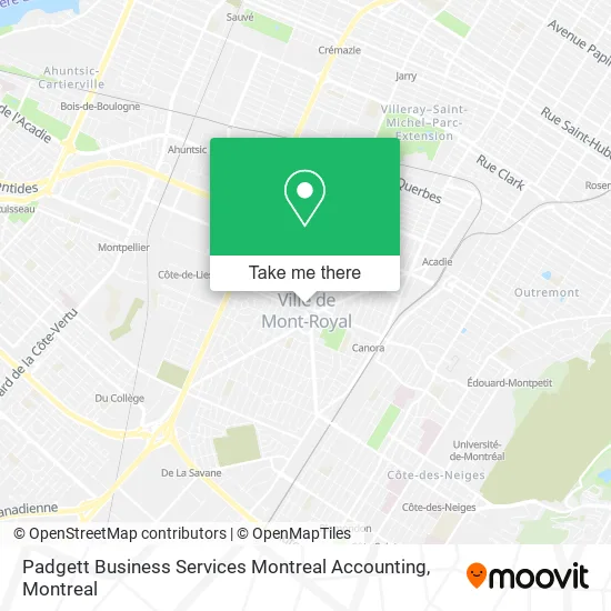 Padgett Business Services Montreal Accounting map