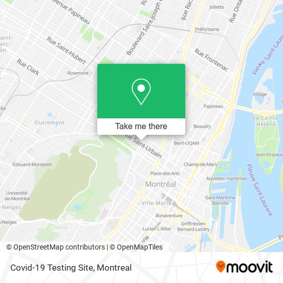 Covid-19 Testing Site map