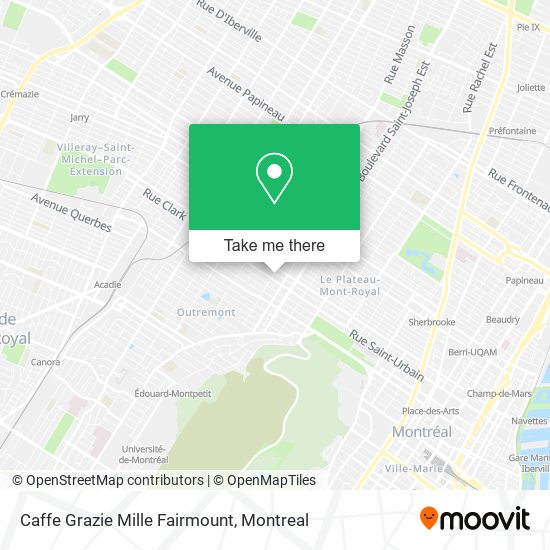 Caffe Grazie Mille Fairmount map