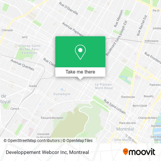 Developpement Webcor Inc map