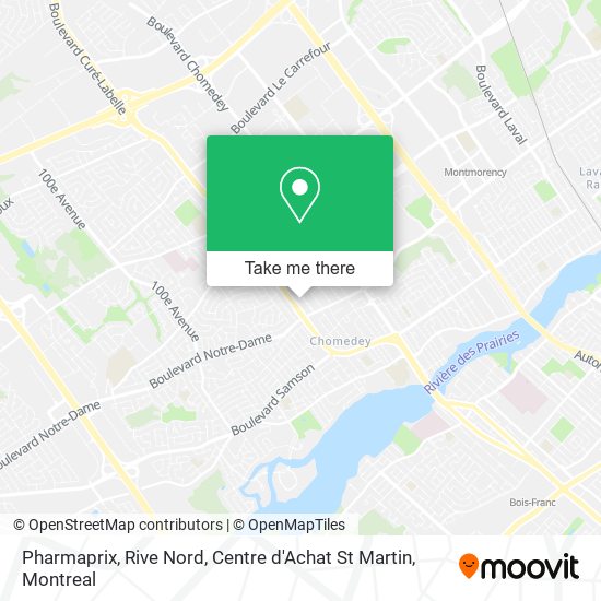 Pharmaprix, Rive Nord, Centre d'Achat St Martin map