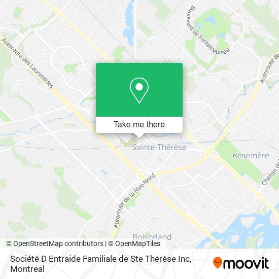 Société D Entraide Familiale de Ste Thérèse Inc map