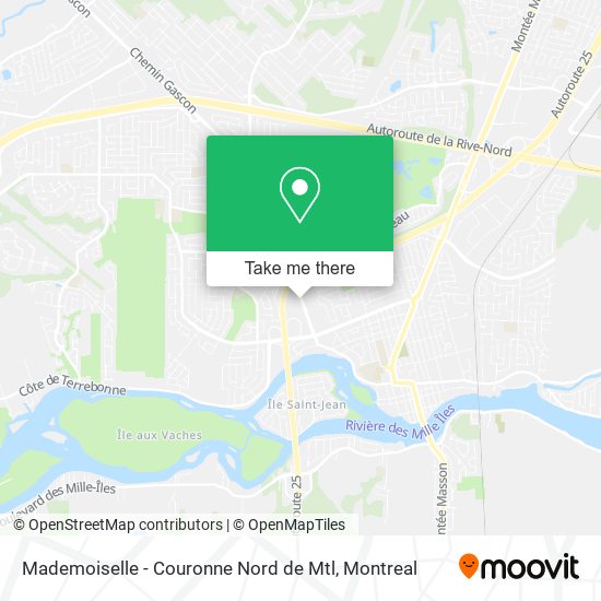 Mademoiselle - Couronne Nord de Mtl map